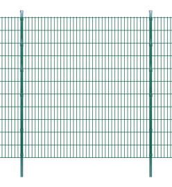 Poteaux de clôture 10 pcs vert 280 cm acier galvanisé