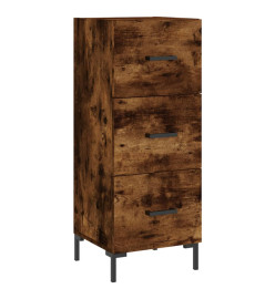 Buffet haut Chêne fumé 34,5x34x180 cm Bois d'ingénierie