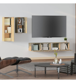 Ensemble de meubles TV 4 pcs Chêne sonoma Bois d'ingénierie