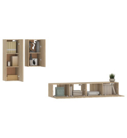 Ensemble de meubles TV 4 pcs Chêne sonoma Bois d'ingénierie