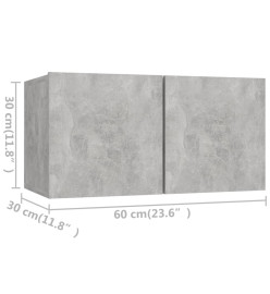 Ensemble de meuble TV 8 pcs Gris béton Aggloméré