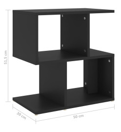 Tables de chevet 2 pcs Noir 50x30x51,5 cm Aggloméré