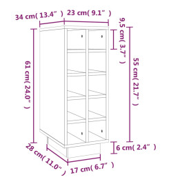 Armoire à vin Blanc 23x34x61 cm Bois de pin massif