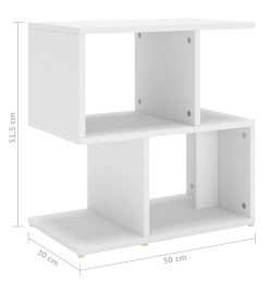 Tables de chevet 2 pcs Blanc 50x30x51,5 cm Aggloméré