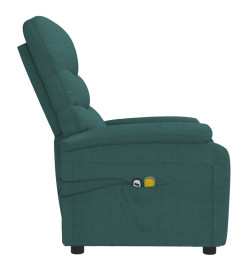 Fauteuil électrique de massage Vert foncé Tissu