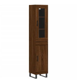 Buffet haut Chêne marron 34,5x34x180 cm Bois d'ingénierie