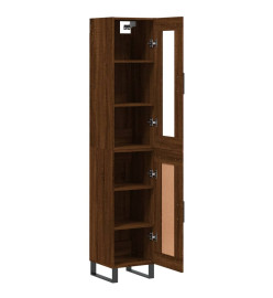 Buffet haut Chêne marron 34,5x34x180 cm Bois d'ingénierie