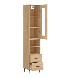 Buffet haut Chêne sonoma 34,5x34x180 cm Bois d'ingénierie