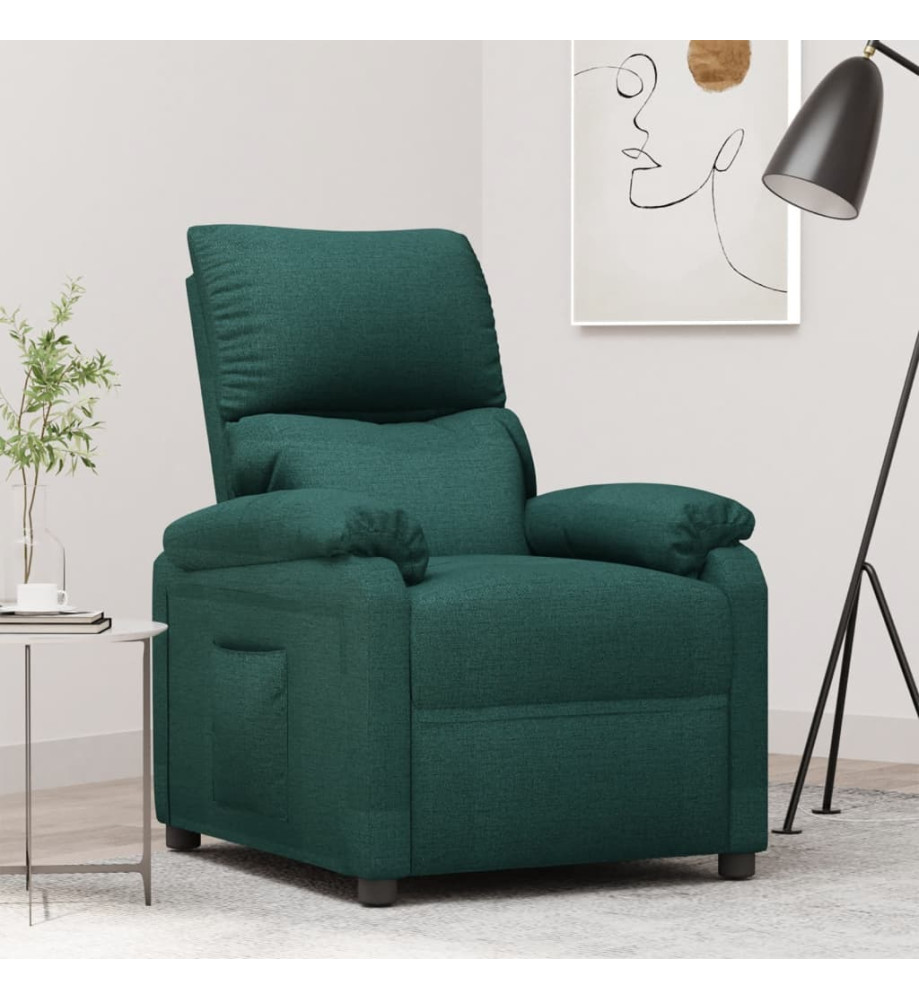 Fauteuil inclinable Vert foncé Tissu