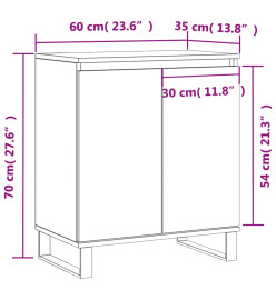 Buffet Chêne fumé 60x35x70 cm Bois d'ingénierie