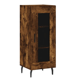 Buffet haut Chêne fumé 34,5x34x180 cm Bois d'ingénierie