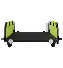 Remorque de vélo cargo vert tissu oxford et fer