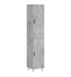 Buffet haut Gris béton 34,5x34x180 cm Bois d'ingénierie