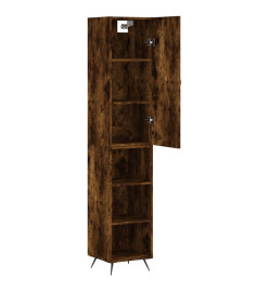 Buffet haut Chêne fumé 34,5x34x180 cm Bois d'ingénierie