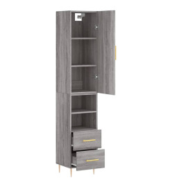 Buffet haut Sonoma gris 34,5x34x180 cm Bois d'ingénierie