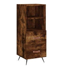 Buffet haut Chêne fumé 34,5x34x180 cm Bois d'ingénierie