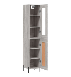 Buffet haut Sonoma gris 34,5x34x180 cm Bois d'ingénierie