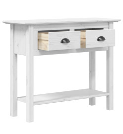 Table console BODO blanc 90x34,5x73 cm bois de pin massif