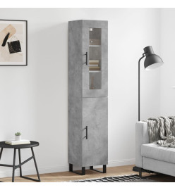 Buffet haut Gris béton 34,5x34x180 cm Bois d'ingénierie