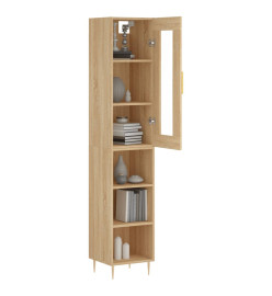 Buffet haut Chêne sonoma 34,5x34x180 cm Bois d'ingénierie