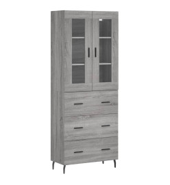 Buffet haut Sonoma gris 69,5x34x180 cm Bois d'ingénierie