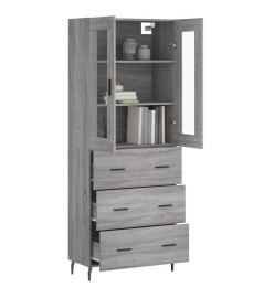 Buffet haut Sonoma gris 69,5x34x180 cm Bois d'ingénierie