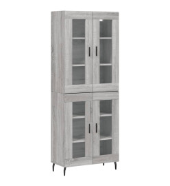 Buffet haut Sonoma gris 69,5x34x180 cm Bois d'ingénierie