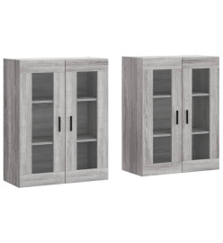 Armoires murales 2 pcs sonoma gris bois d'ingénierie