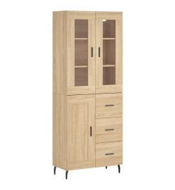 Buffet haut Chêne sonoma 69,5x34x180 cm Bois d'ingénierie