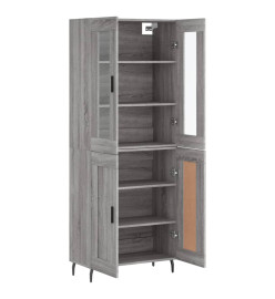 Buffet haut Sonoma gris 69,5x34x180 cm Bois d'ingénierie