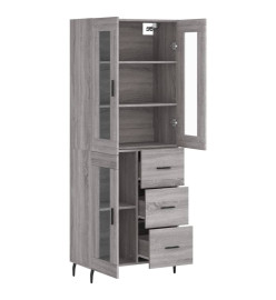 Buffet haut Sonoma gris 69,5x34x180 cm Bois d'ingénierie