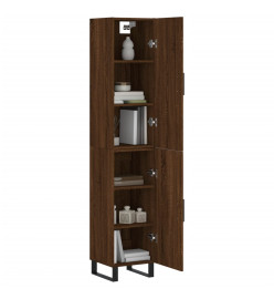 Buffet haut Chêne marron 34,5x34x180 cm Bois d'ingénierie