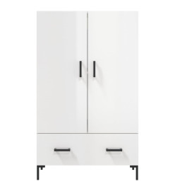 Buffet haut blanc brillant 69,5x31x115 cm bois d'ingénierie