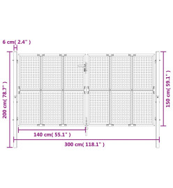 Portail de jardin anthracite 300 x 200 cm acier