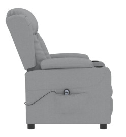 Fauteuil inclinable électrique Gris clair Tissu