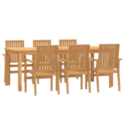 Ensemble à dîner de jardin 7 pcs Bois de teck solide