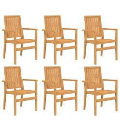 Chaises de jardin empilables lot de 6 56,5x57,5x91 cm bois teck