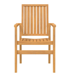 Chaises de jardin empilables lot de 6 56,5x57,5x91 cm bois teck