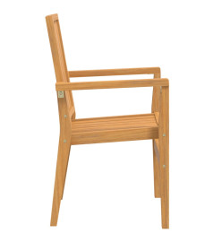 Chaises de jardin empilables lot de 6 56,5x57,5x91 cm bois teck