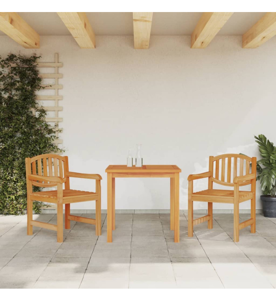 Ensemble à dîner de jardin 3 pcs Bois de teck massif