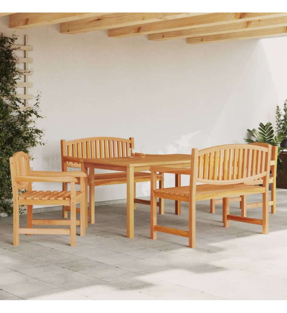 Ensemble à dîner de jardin 5 pcs Bois de teck massif