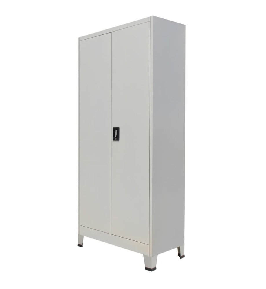 Armoire de bureau avec 2 portes Acier 90 x 40 x 180 cm Gris