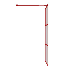 Paroi de douche avec verre ESG transparent rouge 100x195 cm