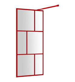 Paroi de douche avec verre ESG transparent rouge 90x195 cm