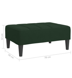 Repose-pied Vert foncé 78x56x32 cm Velours