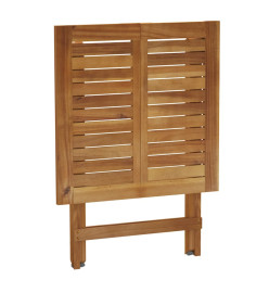 Ensemble de bistro pliable 3 pcs avec coussins Acacia solide