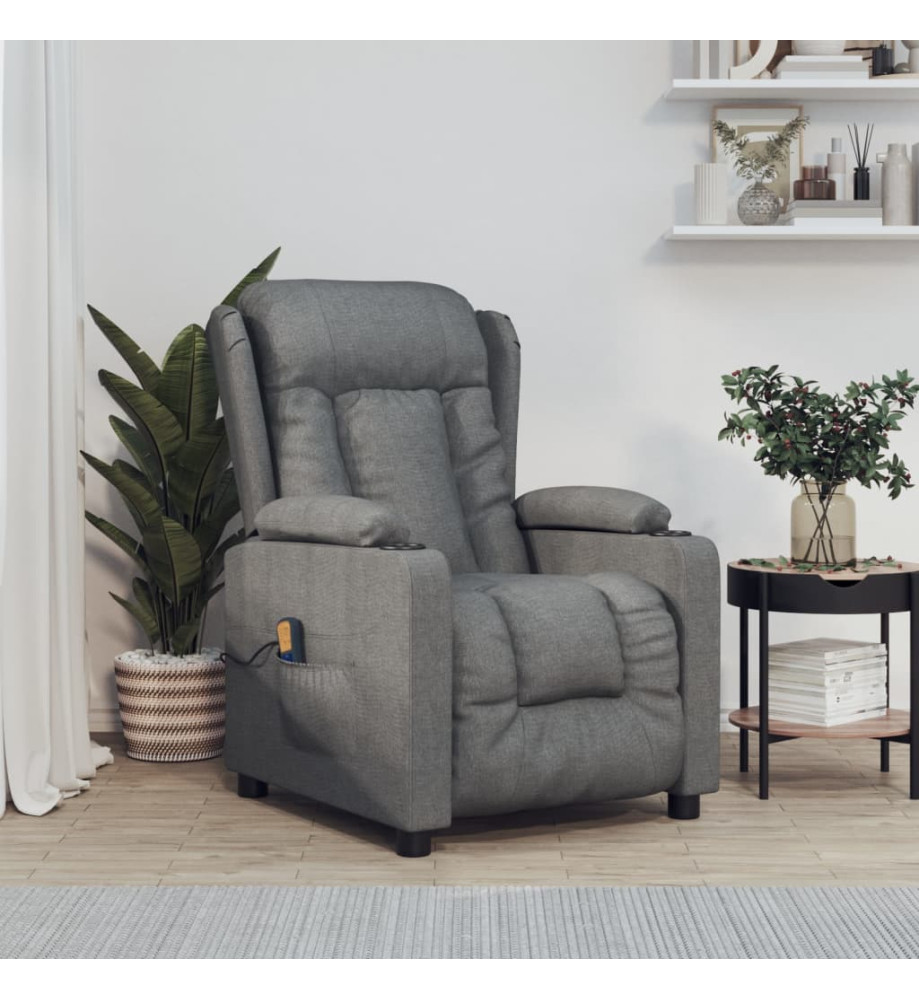 Fauteuil de massage Gris foncé Tissu