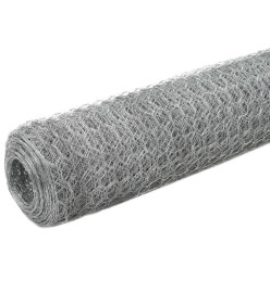 Grillage pour volière Acier galvanisé 25x1,2 m Argenté