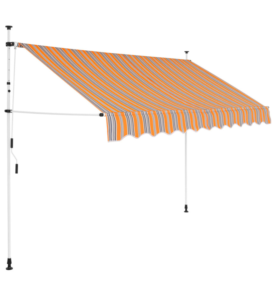 Auvent rétractable manuel 300 cm Rayures jaunes et bleues