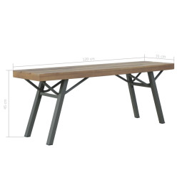 Banc de jardin 120 cm Bois d'acacia solide